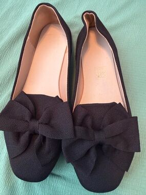 Classic Black Bow Women's Flats